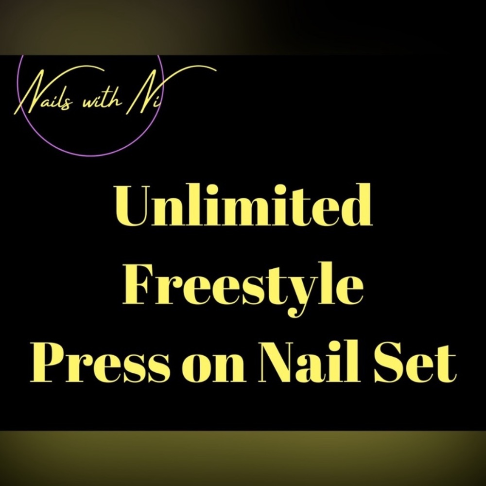 10pcs or 24pcs Short Almond Unlimited Freestyle Press on Nails